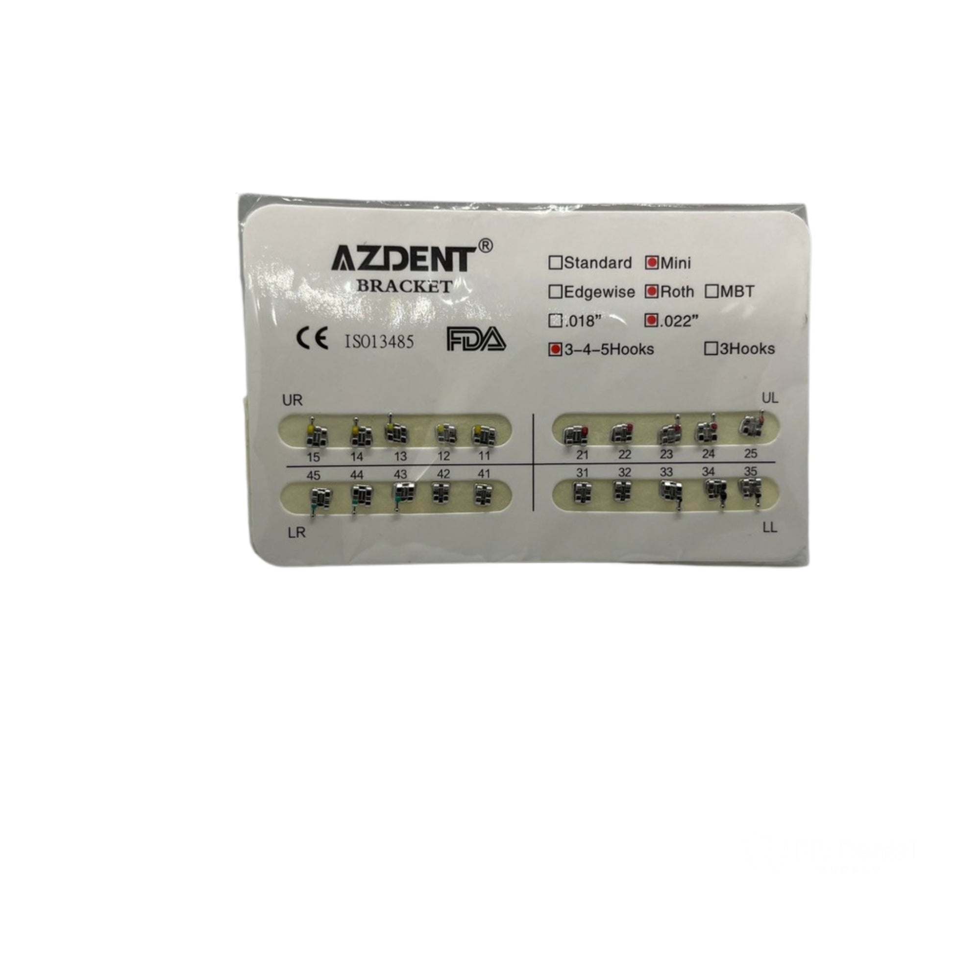 10 Paquetes de Brackets AZDENT Mini Roth .022